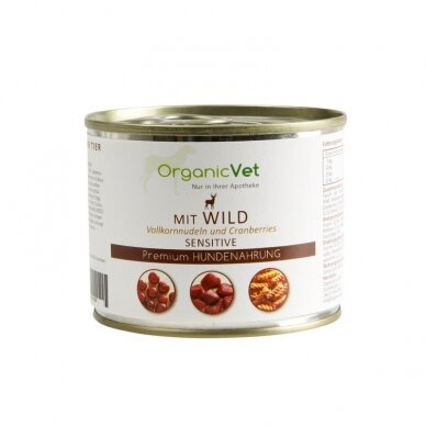 OrganicVet Venison (Game) with pasta & cranberries konservai šunims 3